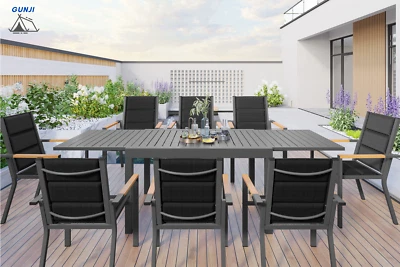 Gunji Alu Gartensitzgruppe Gartenmöbel Set Gartenset Sitzgruppe Stapelbarer Stu - Bild 1 von 4