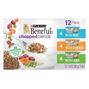 Purina Wet Dog Food Variety Pack, Chopped Blends - (12) 10 oz. Tubs - Picture 1 of 12