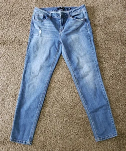 1822 Denim Women's Size 12 Distressed Skinny Stretch Jeans Medium Wash - Picture 1 of 12