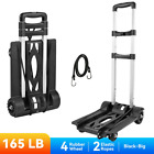 Folding Hand Truck Iron Tube Pull Rod Folding Cart Foldable Trolley Dolly with W