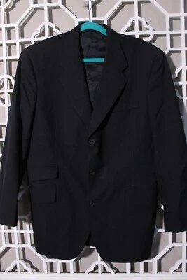 Innocenti Tom James Blazer Mens 42R Black Wool 3 Button Sport Coat USA Made Men - Image 1 of 4