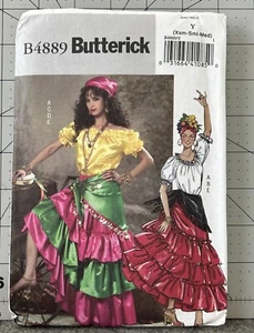 Butterick BP189 Gypsy Flamenco Polynesian Pattern 2006  XS Small Med  - Picture 1 of 2