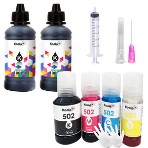 6 butelek atramentu koala pasuje do Epson Ecotank 502 ET-2750 3760 2850 3850 2803 - Zdjęcie 1 z 15