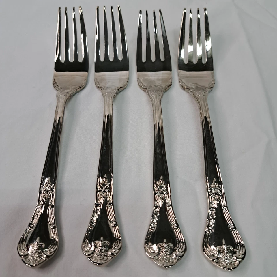 Godinger Grand Master Silverware Replacement Salad Forks Set Of 4 Silver Plate - Image 1 of 4