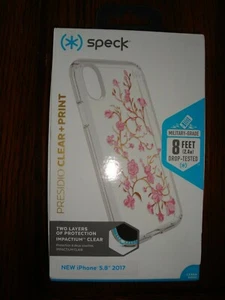 Speck Presidio Clear + Print Pink/Gold iPhone X/5.8" Case NEW - Picture 1 of 4