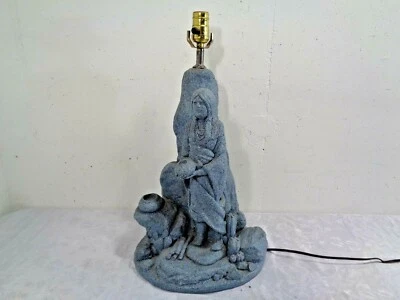 Vintage Ceramic Splatter Paint Indian Table Lamp Native American - Image 1 of 4