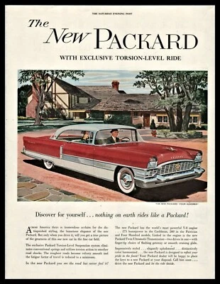 Packard Fourcien 1955 rojo y blanco 2 puertas techo rígido coche clásico AD Foto 1 de 3