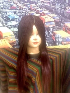 16 Inch Hand Made Two toned Dark Auburn & Dark Brown (33 & 2) Micro Braid Wig - Picture 1 of 5