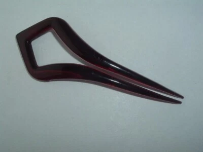 ACCESORIO PARA EL CABELLO VINTAGE MARRÓN LUCITE PEGADO Foto 1 de 2