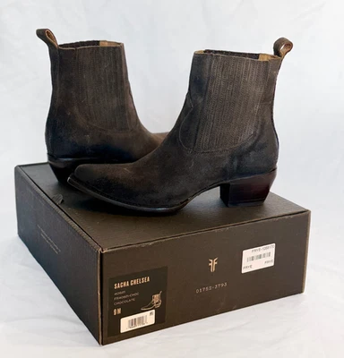 BOTAS FRYE MUJER GAMUZA CHOCOLATE SACHA CHELSEA, talla 9 - Nuevas en Caja Foto 1 de 4