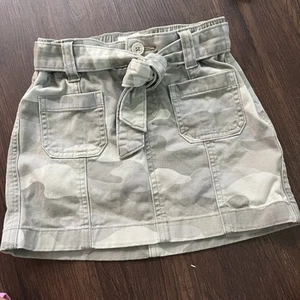 Abercrombie Kids Girl Cargo utility Camo Army Tie Belt Skort Skirt 7/8 - Picture 1 of 8