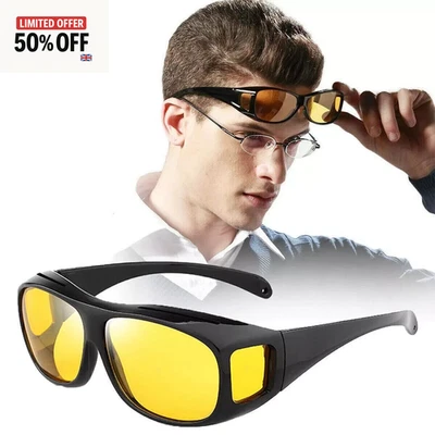 Night Driving Glasses HD anti Glare Vision Polarized Yellow Lens Tinted Unisexs - Image 1 of 4