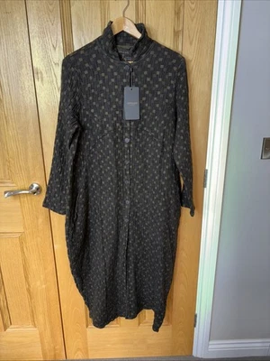 Grizas Texture Washed Linen Pockets Kimono Long Jacket Coat M New W Tags Lagen - Image 1 of 4