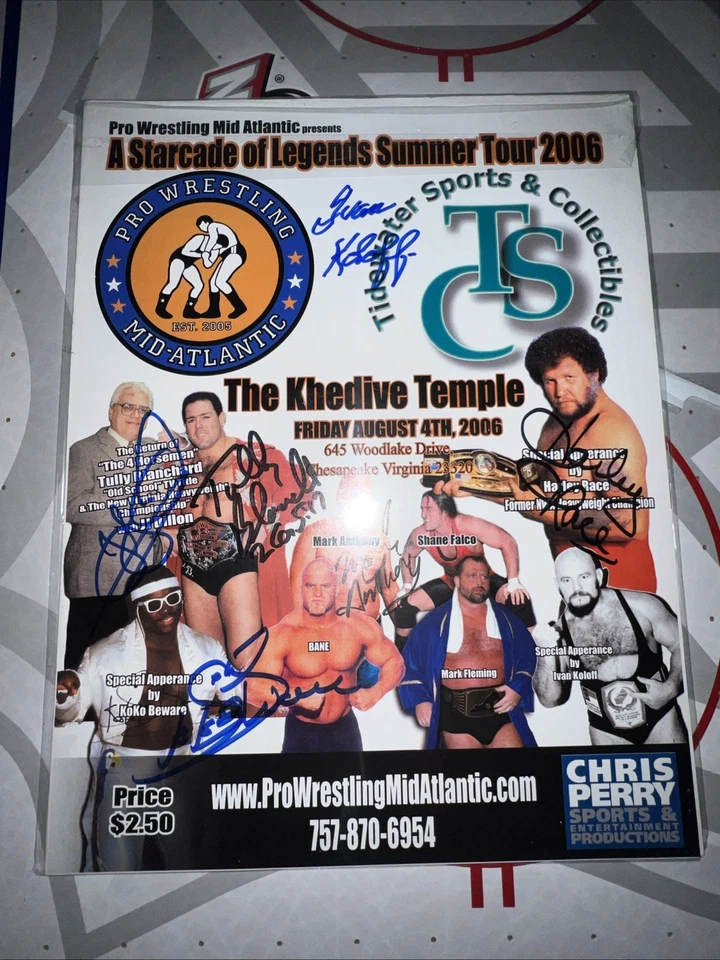 签名 Harley Race、JJ Dillion、Ivan Koloff、Tully Blanchard、Koko 小心 — 第 1/4 张图片