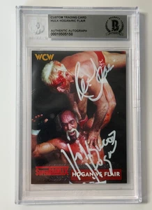 Hulk Hogan & Ric Flair Autographed 1999 Set Trading Card BECKETT Auth Auto - Picture 1 of 2