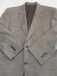Canali Men’s Light Brown 2 Pc Suit 44 Chest Wool Silk Blend Double Vent Italy  - Picture 1 of 24