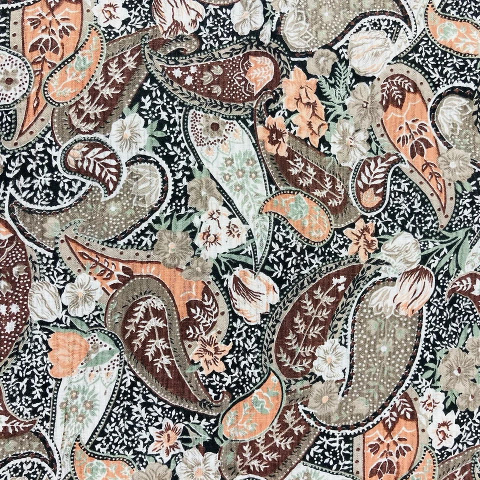 Remanente de tela 100 % rayón 5 yardas x 44" de ancho otoño otoño colores cachemira floral Foto 1 de 4