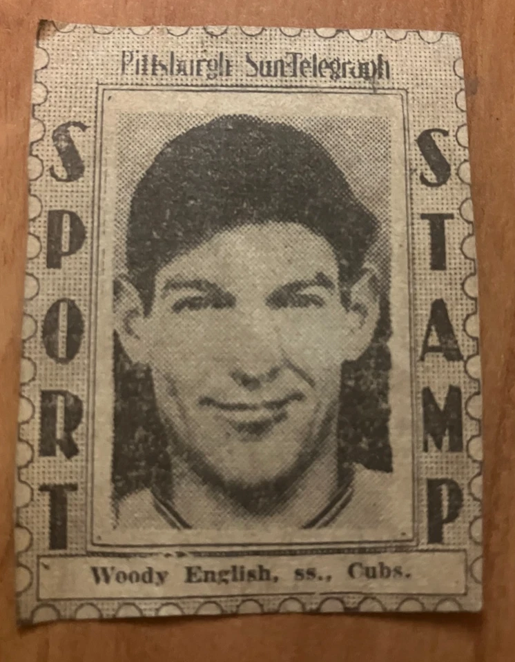CHICAGO CUBS: 1936 Pittsburgh Sun-Telegraph Sport Stamp Woody English - Image 1 of 1