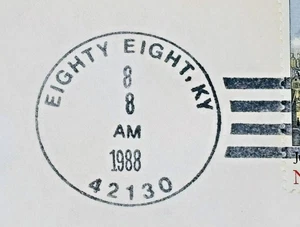 Sobre 8-8-88 matasellado sin usar de Town of EIGHTY OCHO KENTUCKY Barren KY - Imagen 1 de 3
