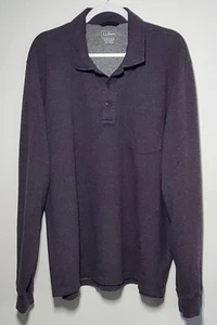 LL Bean Men's XL Spread Collar L/S Soft French Terry Cotton Pullover Sweatshirt - Picture 1 of 8