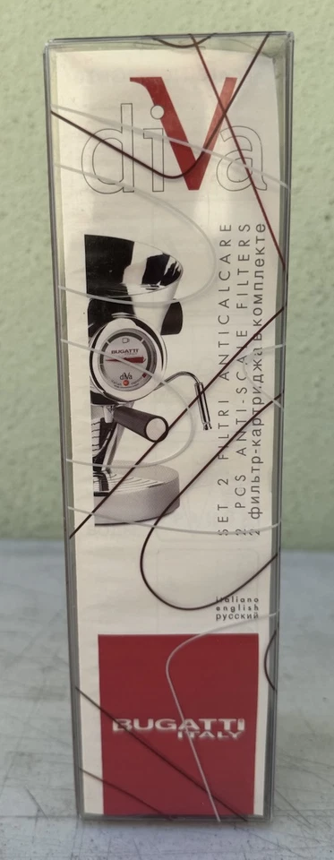 Эспрессо-машина Bugatti DIVA Италия упаковка 2 шт. первоклассные известняковые фильтры для удаления накипи - Изображение 1 из 4