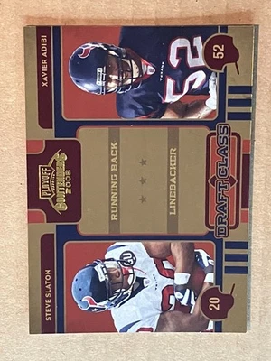 Steve Slaton Xavier Adibi 2008 Contenders Draft Class #16 /500 Houston Texans - Image 1 of 2