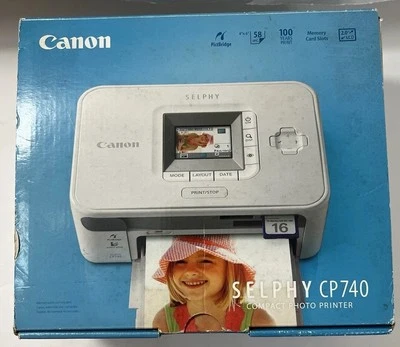 Canon Selphy CP740 Compact Photo Digital Inkjet Printer USB Memory Card Slots - Image 1 of 4