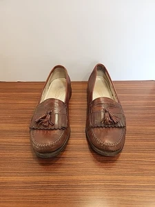 Zapatos de vestir Florsheim Pisa mocasines para hombre talla 10,5 D borlas de cuero marrón - Imagen 1 de 9