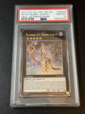 Yu-Gi-Oh! Number 53: Heart-Earth CBLZ-EN046 1st Ed Ultimate Rare PSA 10 Pop 5 - Image 1 of 2