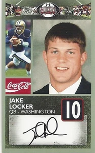 JAKE LOCKER WASHINGTON HUSKIES 2011 SENIOR BOWL TARJETA - Imagen 1 de 1