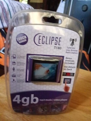 Eclipse T180 4GB MP3 Purple Music Video Player NIP. Touch Screen Tech! - Image 1 of 2