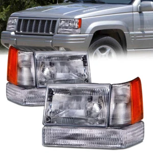 Headlights Headlamps 6 Piece Set Fits Jeep Grand Cherokee 97-98 - Picture 1 of 7