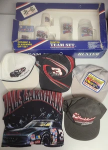Dale Earnhardt The Intimidator #3 Vintage Lot- 1 Shirt, 4 Hats & 1 Glass Mug Set - Picture 1 of 16