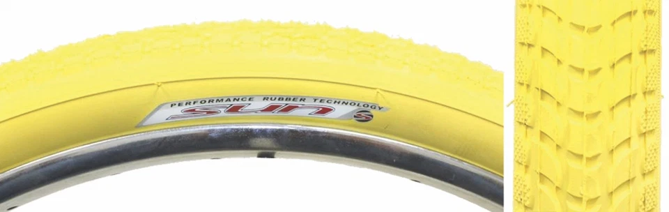 Sunlite 927 26 x 2.125 Cruiser Bike Tires K927 Yellow Pair Set of 2 New - Image 1 of 1