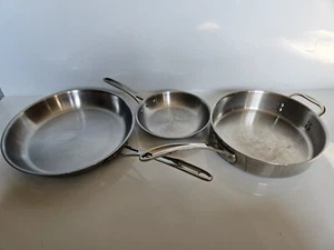 Calphalon 3-Piece Tri-Ply Clad Stainless Steel Skillet Set: 12", 8" And 3 Quart - Picture 1 of 11