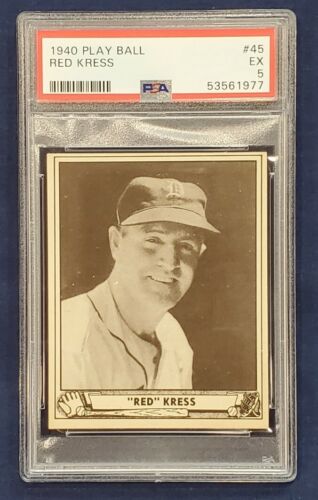 1940 Play Ball #45 Red Kress PSA 5 EX Severely Undergraded Should be a 7 Detroit