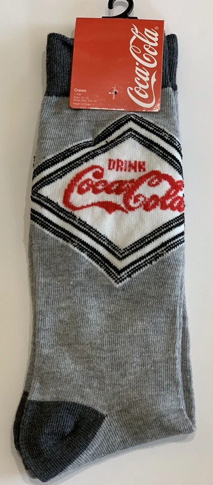 Calcetines Coca-Cola Informales Novedad Crew Gris Negro Rojo Nuevos Foto 1 de 1