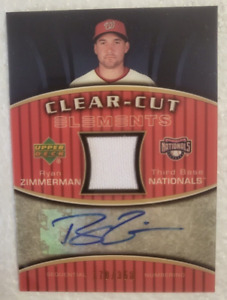 2007 UPPER DECK ELEMENTS RYAN ZIMMERMAN NATIONALS SIGNED AUTO JERSEY CARD CCE-RZ