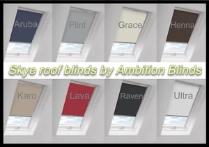 BLACKOUT ROLLER ROOF BLINDS FOR  ROOFLITE WINDOWS 8 COLOURS EASY FIT CHILD SAFE - Picture 1 of 17