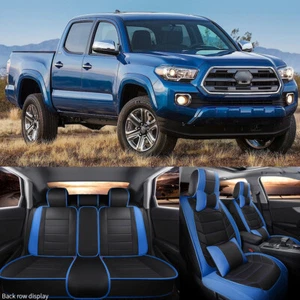 For Toyota Tacoma 4X4 Double Cab 2013+ Leather Car Seat Cover Full Set Headrest - Picture 1 of 23