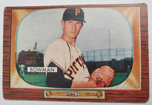 1955 Bowman ROGER BOWMAN Pittsburgh Pirates RC ROOKIE card #115 VG (mk)
