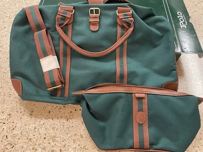 Juego de bolsa de viaje polo vintage Ralph Lauren - verde (nuevo en caja) Foto 1 de 4
