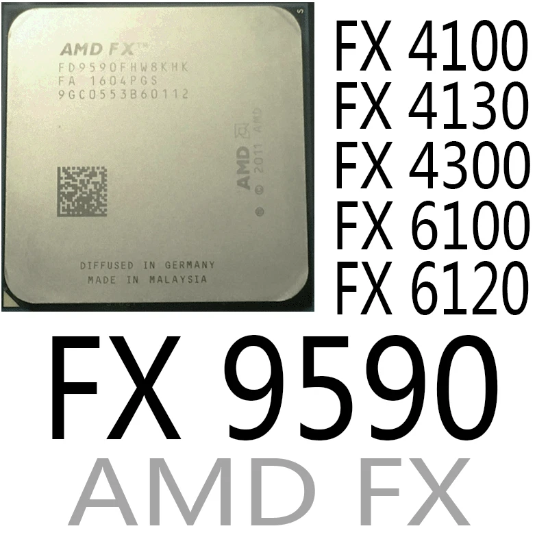AMD Series FX 4100 FX 4130 FX 4300 FX 6100 FX 6120 FX 9590 AMD FX CPU Processor - Image 1 of 1