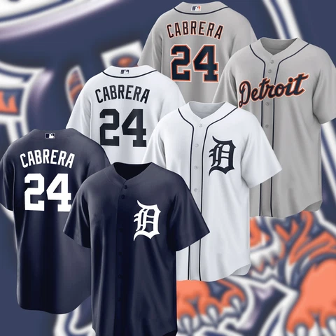 SALE!!! Miguel Cabrera #24 Detroit Tigers Name & Number Baseball Shirt Cover