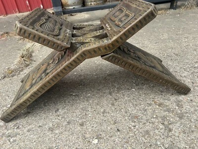 Cadeira dobrável esculpida tribal sul-americana vintage selva Tiki madeira macaco - Imagem 1 de 4