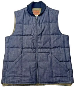 Gilet Gap Medium Denim Tampone Risciacquato Zip 2019 Abbigliamento da Lavoro Blu Trapuntato 1969 - Foto 1 di 7