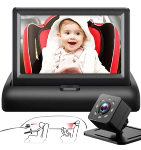 Baby Car Mirror with 4.3'' HD Night Vision Function Display, Safety Car Seat ... - Picture 1 of 3