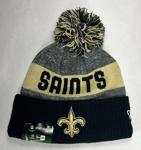 New Era NFL New Orleans Saints Sport Pom Cuffed Winter Knit Hat, New - Picture 1 of 3