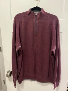 Tommy Bahama Herren 1/4 Zip Pullover Sweater Gr. Large rot und wendbar grau - Bild 1 von 3