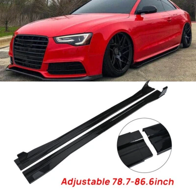 For Audi A3 A4 A5 A6 A7 S5 78.7-86.6" Side Skirts Extension Rocker Panel Lip US Foto 1 de 4